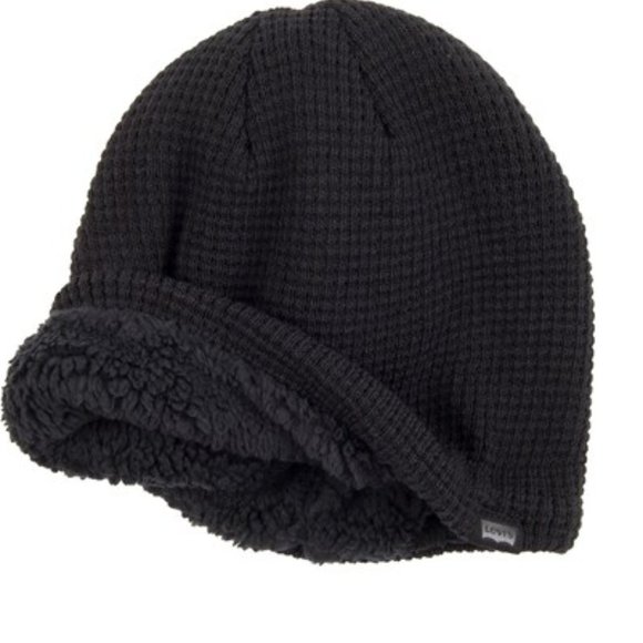 Levi's Men's Waffle-Knit Sherpa-Lined Beanie - Picture 2 of 2